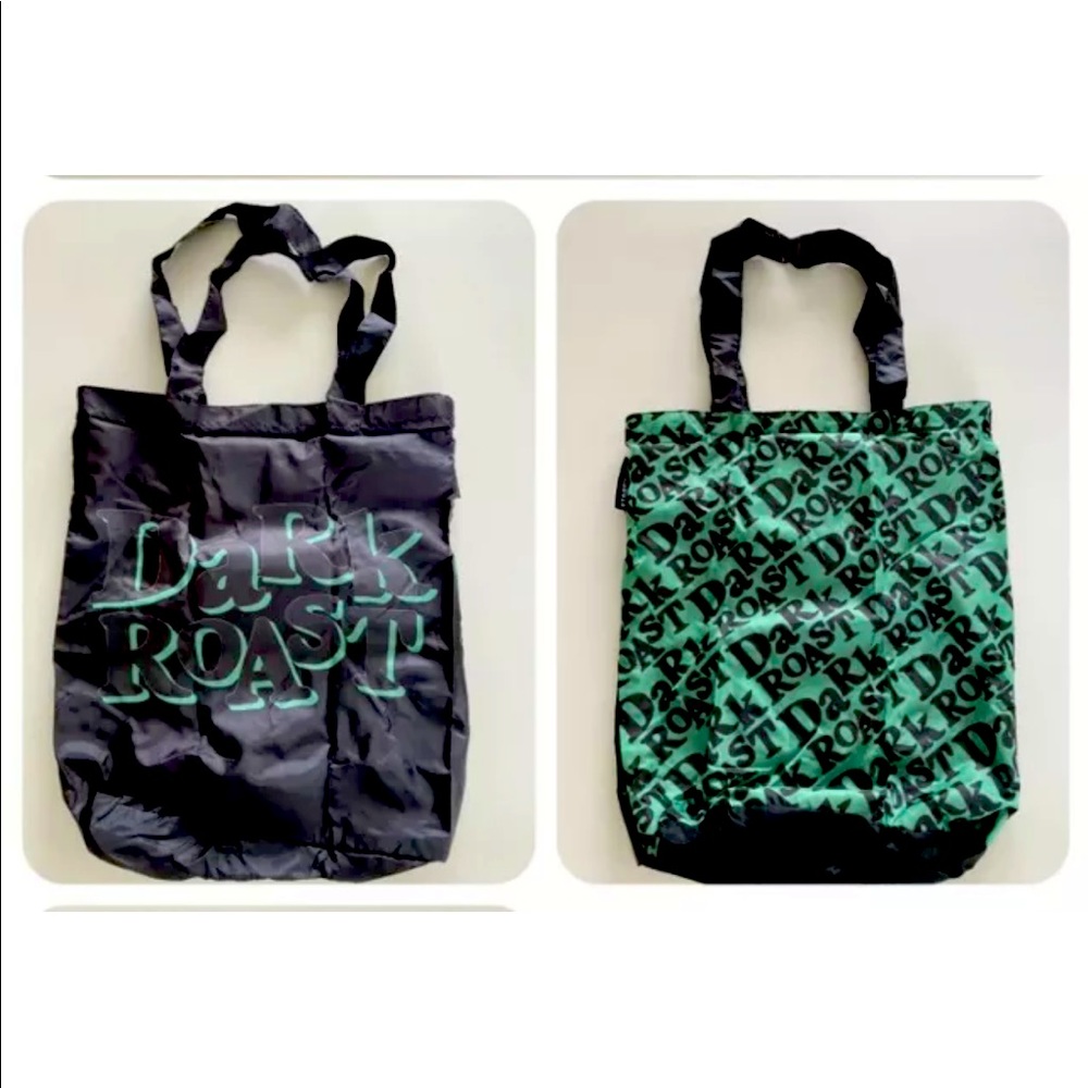Starbucks Dark Roast Reusable Tote Bag Blk/Green Eco Friendly Recycled NEW